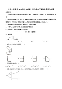 陕西省宝鸡市凤翔区2023届九年级下学期第二次学业水平模拟检测数学试卷(含解析)