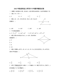 2023年陕西科技大学附中中考数学模拟试卷(含解析）