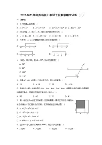 2022-2023学年苏科版七年级下册数学期末训练（一）