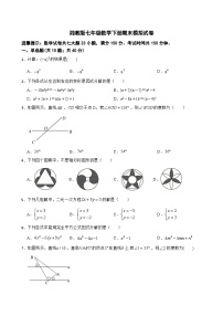 2022--2023学年湘教版七年级数学下册期末模拟试卷（含答案）