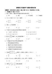 2022--2023学年浙教版七年级数学下册期末模拟试卷（含答案）