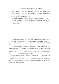 人教版九年级上册22.3 实际问题与二次函数第2课时课时训练