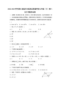 2022-2023学年浙江省温州市瓯海区联盟学校七年级（下）第二次月考数学试卷（含解析）