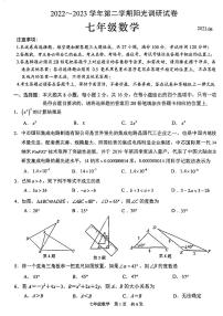 江苏省苏州市高新区2022_2023学年七年级下学期 数学期末阳光调研试卷