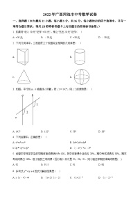 2022年广西河池市中考数学真题（原卷版）