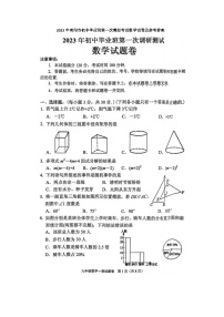 2023年南阳市初中毕业班第一次模拟考试数学试卷及参考答案