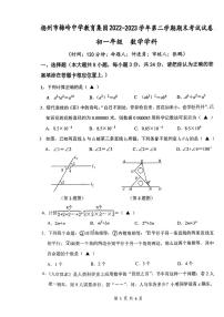 江苏省扬州市梅岭中学教育集团2022--2023学年七年级下学期数学期末卷+