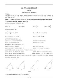 上海市奉贤区2022--2023学年八年级下学期期末数学试卷