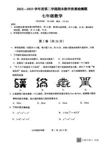 山东省青岛市黄岛区2022-2023学年七年级下学期6月期末数学试题