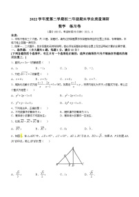 上海市虹口区2022-2023学年八年级下学期期末数学试题