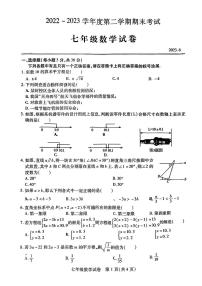 湖北省武汉市汉阳区2022—2023学年下学期七年级期末考试数学试卷