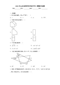 2023年山东省菏泽市单县中考三模数学试题（含解析）