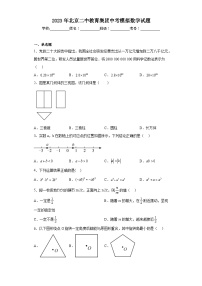 2023年北京二中教育集团中考模拟数学试题（含解析）