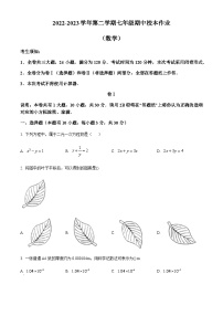 浙江省金华市义乌市雪峰中学2022-2023学年七年级下学期期中数学试题