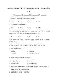 浙江省宁波七中教育集团2022-2023学年下学期八年级期中数学试卷