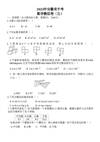 2023年安徽省中考数学模拟试卷（五） (含答案)