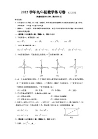 上海市奉贤区2023年初三数学中考模拟练习试卷(含答案)