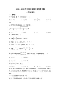 河南省驻马店市泌阳县2021-2022学年七年级下学期期中素质测试数学试卷(含解析)