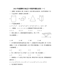 新疆喀什地区2023届九年级下学期中考一模数学试卷(含答案)