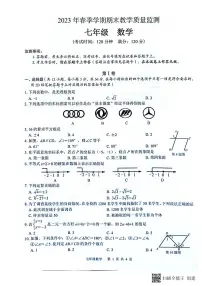 广西玉林市2022-2023学年七年级下学期期末考试数学试题
