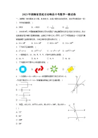 2023年湖南省娄底市双峰县中考数学一模试卷（含解析）
