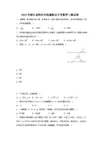 2023年浙江省杭州市钱塘新区中考数学三模试卷（含解析）