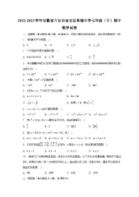 2022-2023学年安徽省六安市金安区皋城中学七年级（下）期中数学试卷（含解析）