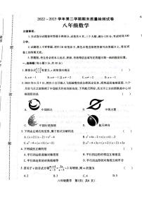 河南省平顶山市叶县2022-2023学年八年级下学期6月期末数学试题