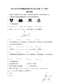 福建省龙岩市长汀县2022-2023学年七年级下学期期中考试数学试卷(含解析)