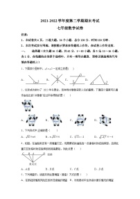 河北省保定市唐县2021-2022学年七年级下学期期末调研考试数学试卷(含解析)