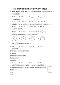 2023年湖南省衡阳市衡州中学中考数学一模试卷（含解析）