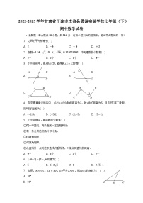 2022-2023学年甘肃省平凉市庄浪县思源实验学校七年级（下）期中数学试卷（含解析）