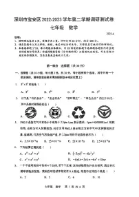广东省深圳市宝安区2022-2023学年七年级下学期期末考试数学试卷