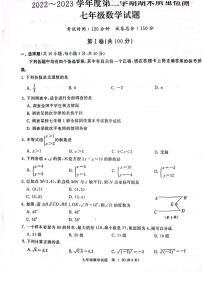 湖北省武汉市江汉区2022-2023学年七年级下学期期末考试数学试卷