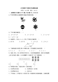 北师大版七年级数学下册期末考试模拟卷（二）附答案