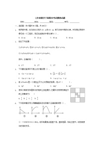 北师大版七年级数学下册期末考试模拟卷（一）附答案