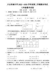 安徽省六安市皋城中学2022-2023学年八年级下学期期末考试+数学试卷（含答案）