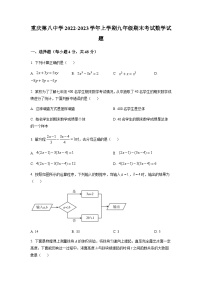 重庆市沙坪坝区第八中学校2022-2023学年九年级上学期期末数学试题