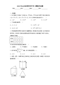 2023年山东省菏泽市中考三模数学试题（含解析）