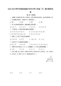 2022-2023学年甘肃省张掖市甘州中学八年级（下）期中数学试卷（含解析）