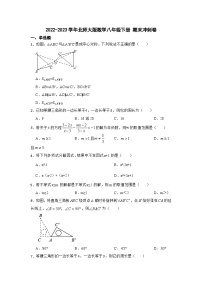 北师大版数学八年级下册期末冲刺卷（无答案）