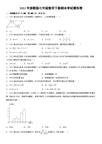 2023年浙教版七年级数学下册期末考试模拟卷(含解析)