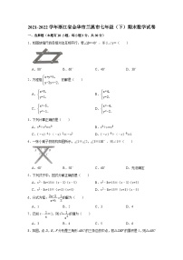 浙江省金华市兰溪市2021-2022学年七年级下学期期末检测数学试题(含答案)