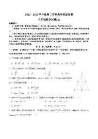 山东省滨州市滨城区2022-2023学年八年级下学期期中教学质量抽测（A）数学试卷(含答案)