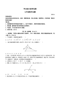 山东省枣庄市薛城区2022-2023学年七年级下学期期中学业综合素养监测数学试卷(含答案)