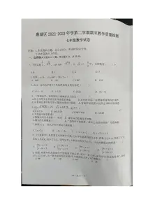 广东省惠城市惠城区2022-2023学年七年级下学期期末考试数学试卷