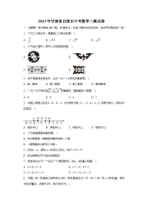 2023年甘肃省白银市中考数学三模试卷(含解析)