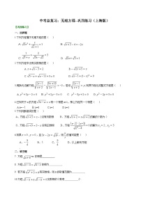 初中数学中考复习：51无理方程(含答案)