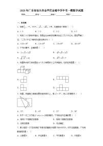 2023年广东省汕头市金平区金禧中学中考一模数学试题（含解析）