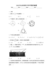 2023年山东省济宁市中考数学真题（无答案）